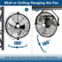BILT HARD 18" Industrial Wall Mount Fan: 3-Speed High-Velocity, 4300 CFM, Heavy-Duty Metal Barn Fan