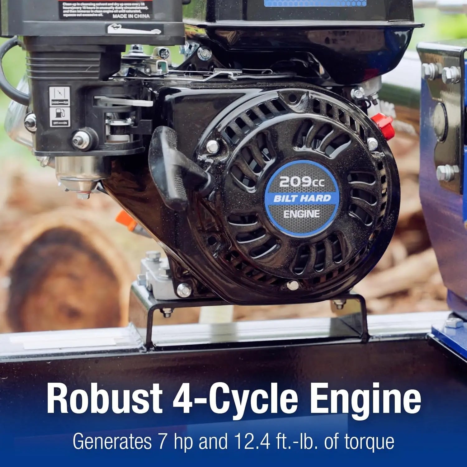 BILT HARD 20-Ton Gas Log Splitter: 7hp 209cc OHV Engine, 19