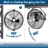 BILT HARD 20" Industrial Wall Mount Fan: 4600 CFM, 3-Speed High Velocity, Heavy-Duty Metal Barn Fan, UL Listed