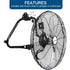 BILT HARD 20" High Velocity Floor Fan: Heavy Duty Metal, 4600 CFM, 3-Speed Industrial Fan with Wall-Mount