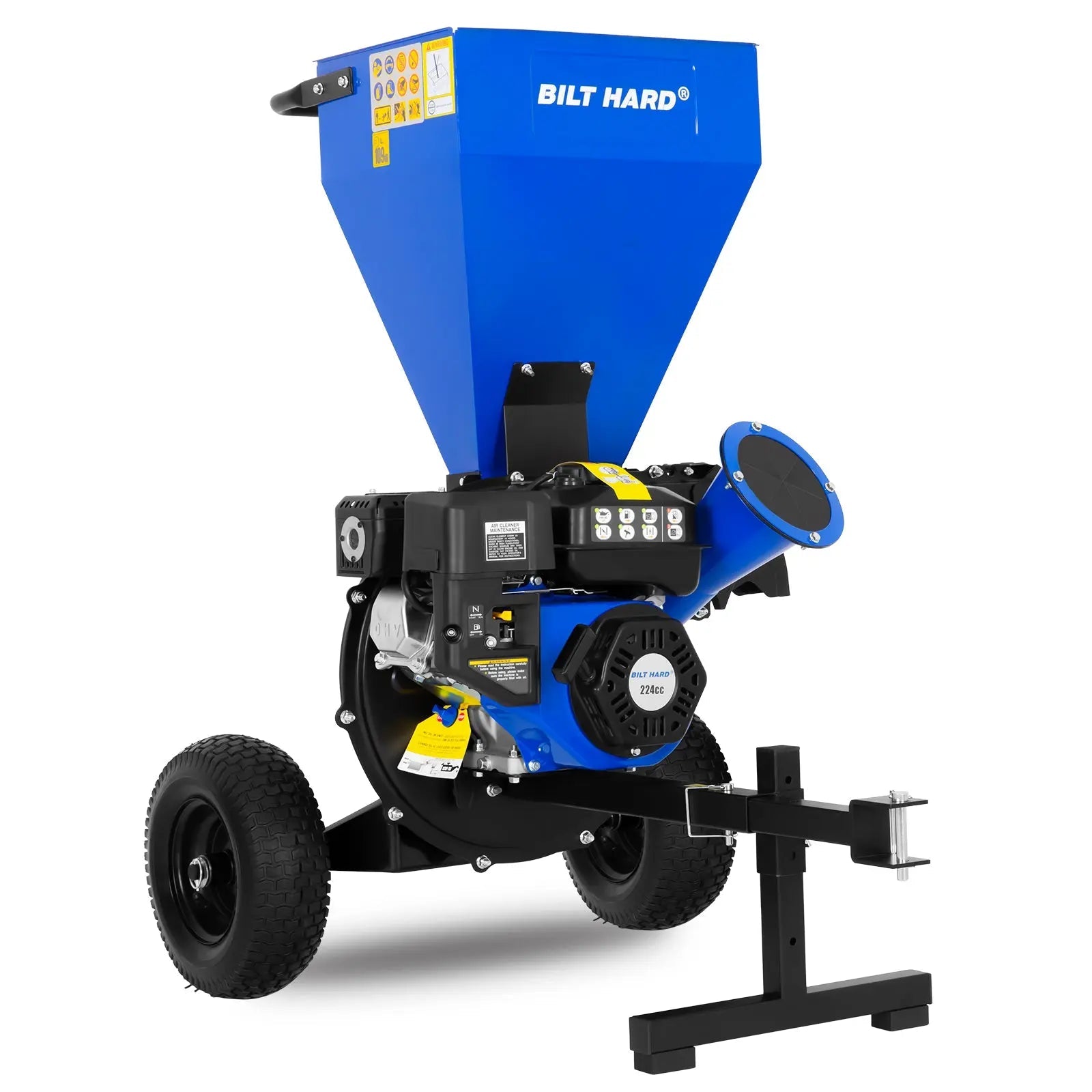 BILT HARD 224cc 7.5hp Gas Powered Wood Chipper