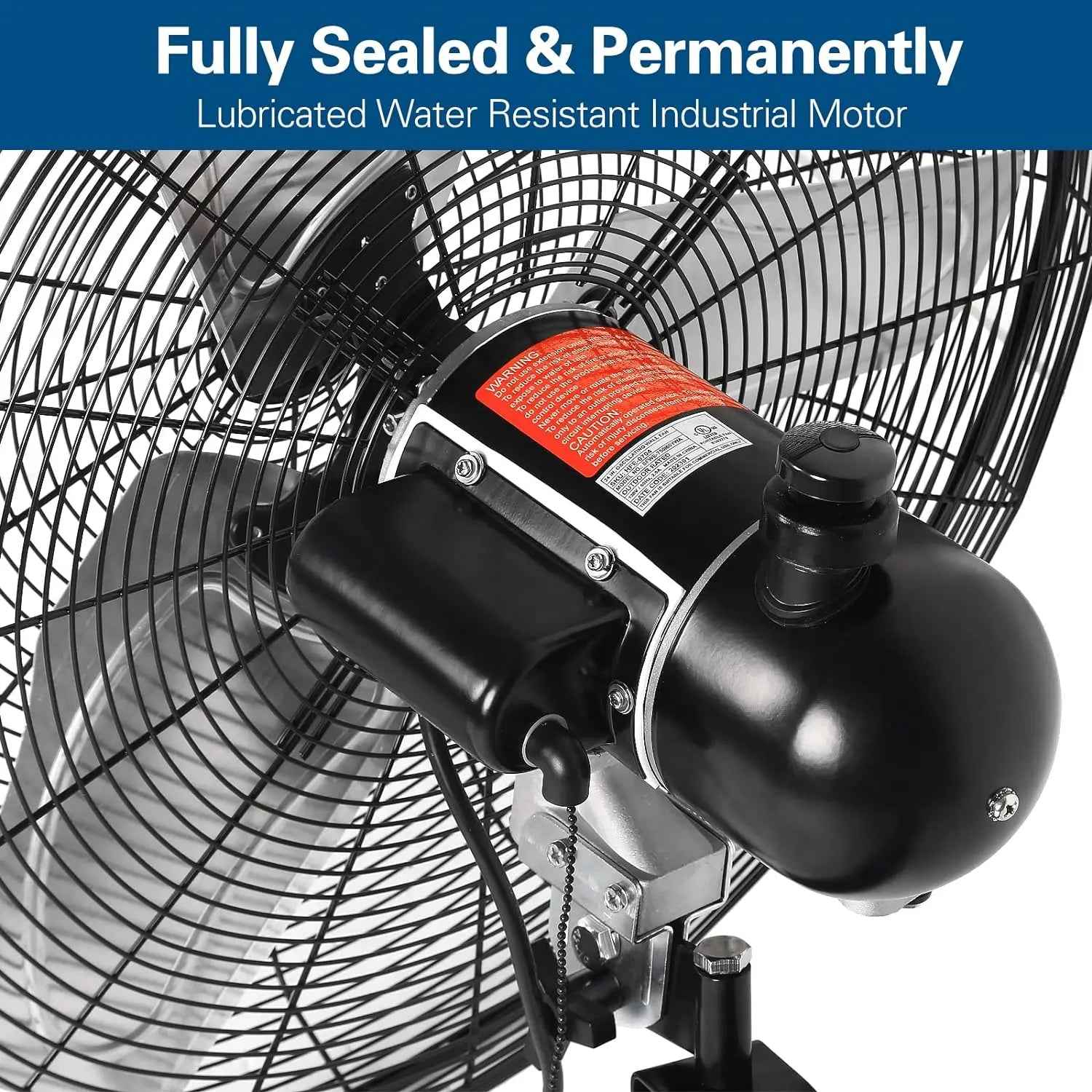 BILT HARD 24" 6300 CFM Outdoor Oscillating Wall Fan: High Velocity, 3-Speed Heavy Duty Waterproof Wall Fan, UL Listed