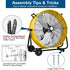 BILT HARD 24" 8100 CFM High Velocity Drum Fan: 3-Speed Heavy Duty Metal Shop Fan, UL Listed