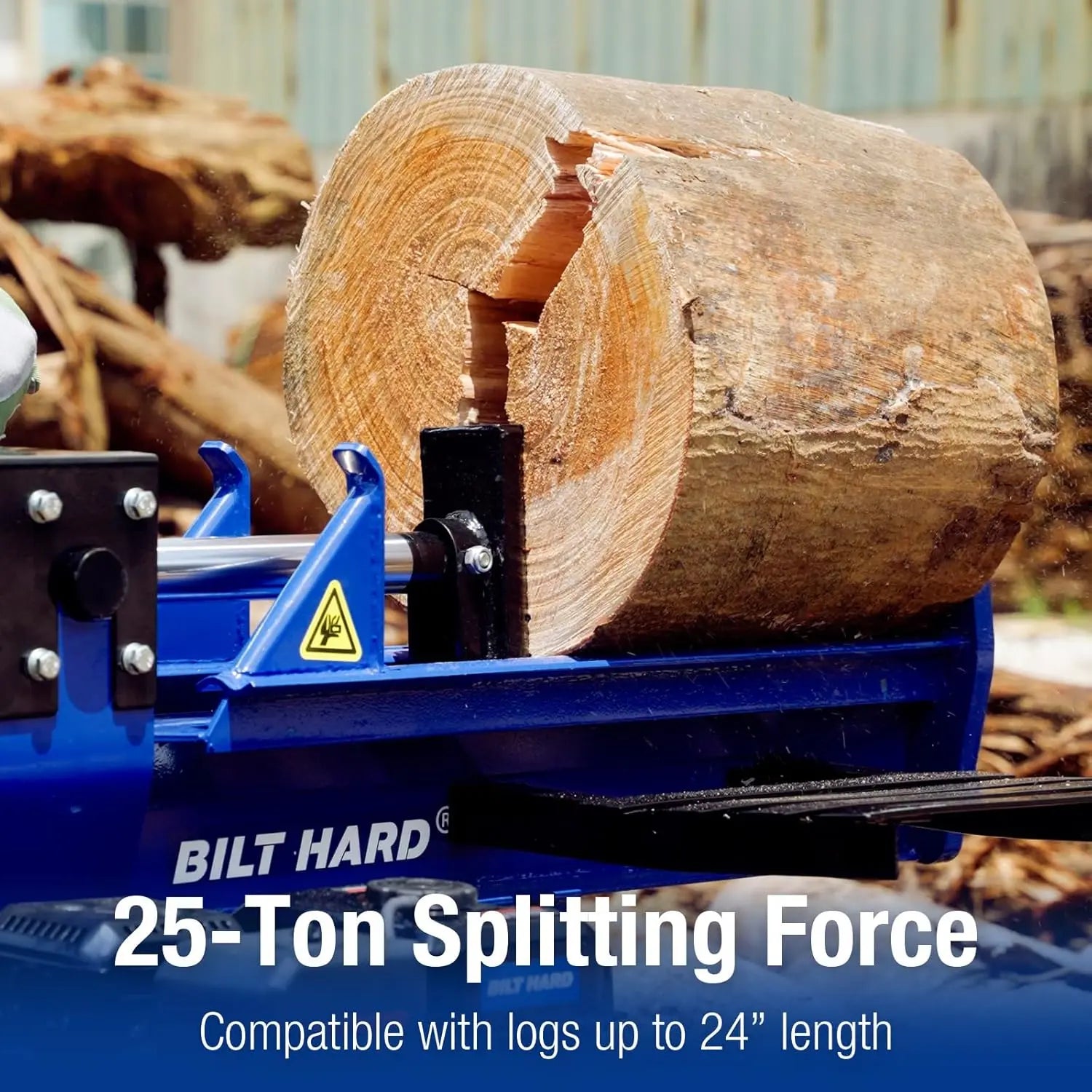 BILT HARD 25-Ton Full Beam Gas Log Splitter: 7hp 209cc OHV Engine, 23