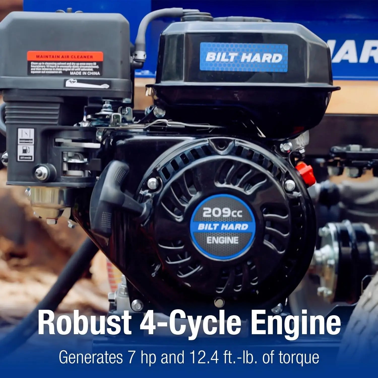 BILT HARD 25-Ton Full Beam Gas Log Splitter: 7hp 209cc OHV Engine, 23