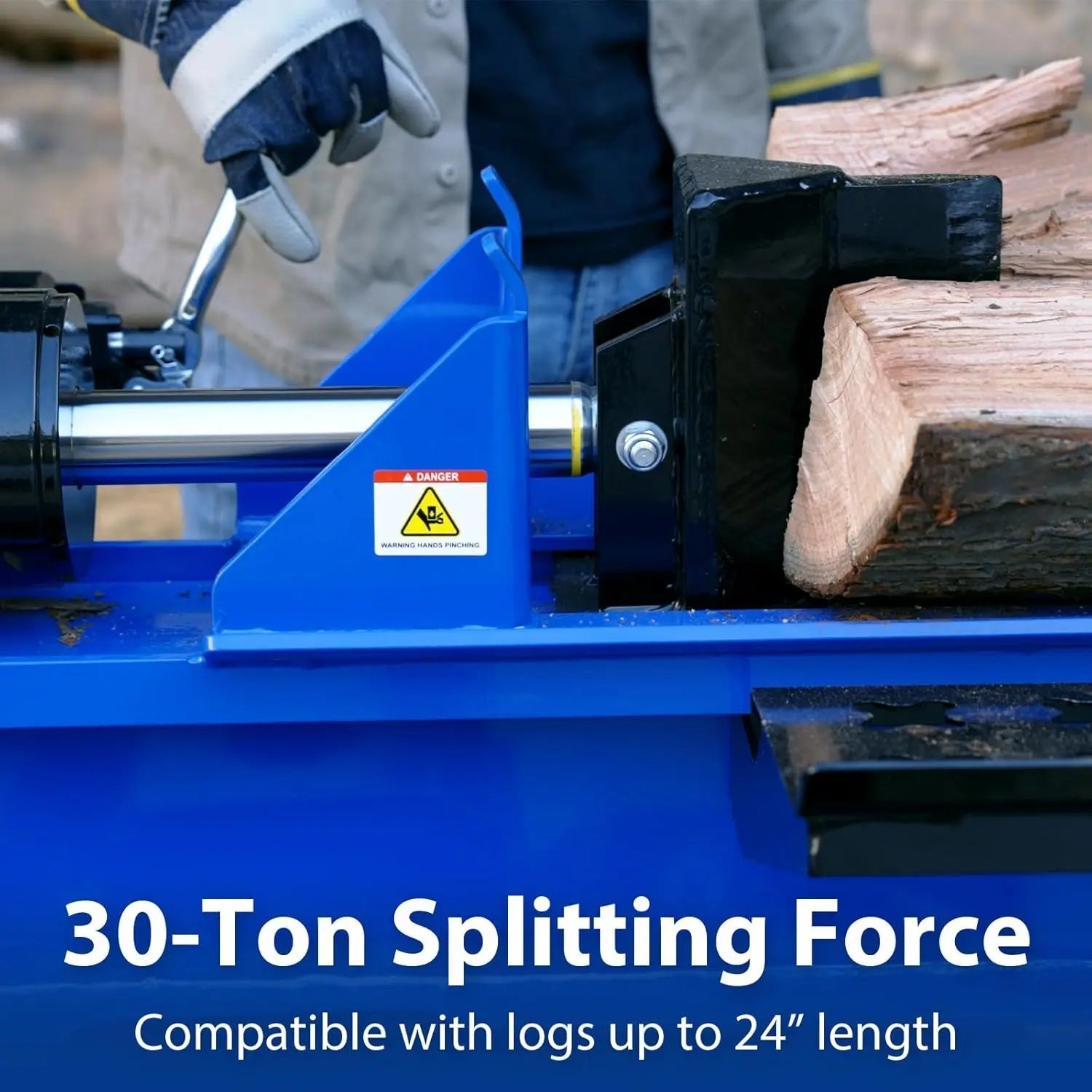 BILT HARD 30-Ton Full Beam Gas Log Splitter: 7.5hp 223cc OHV Engine, 22.6