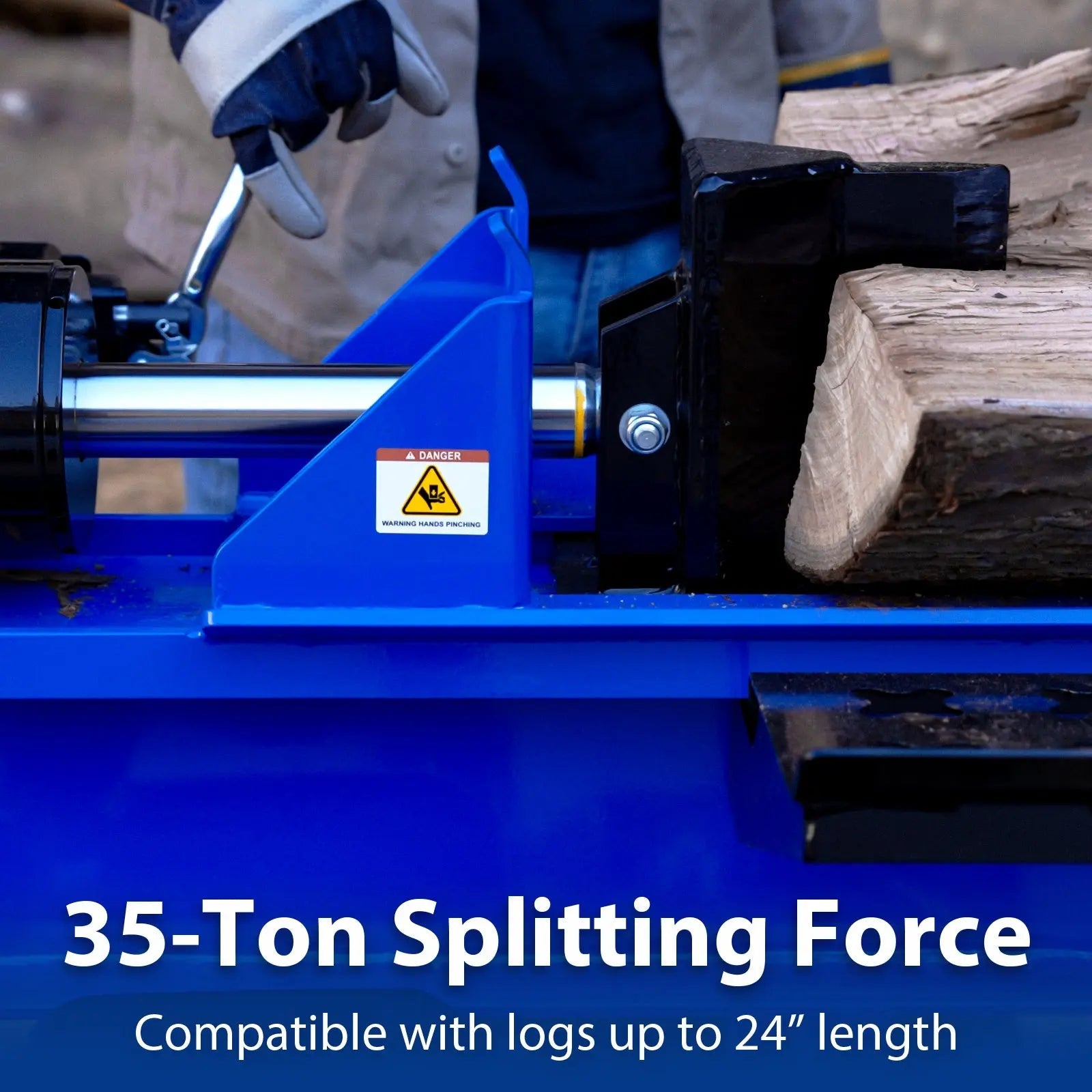 BILT HARD 35-Ton Full Beam Gas Log Splitter: 10hp 301cc OHV Engine, 23