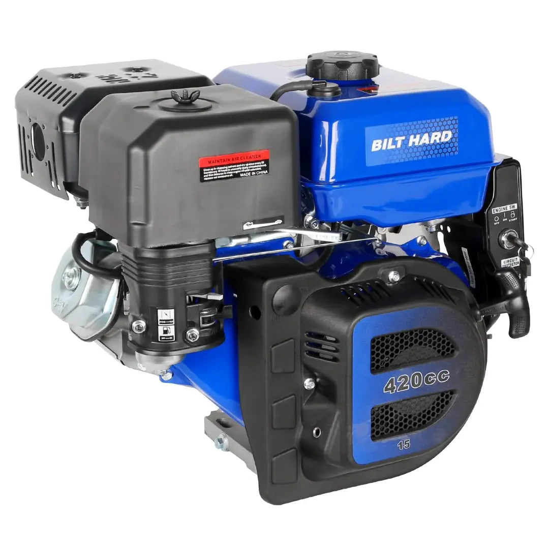 BILT HARD 420cc 15HP Gas Engine, Electric Start, 4-Stroke OHV, Horizontal Shaft