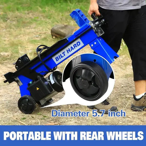 BILT HARD 6.5-Ton Electric Log Splitter, 15Amp Hydraulic Wood Splitter