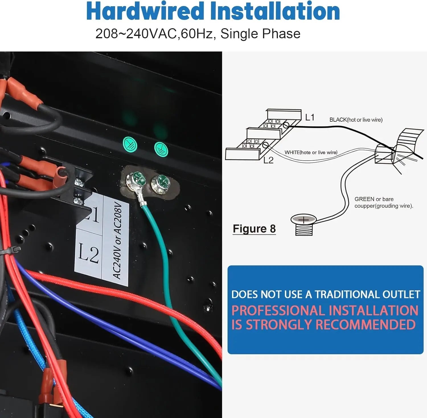 BILT HARD 7500W Electric Garage Heater, 240V Digital Fan-Forced Ceiling Mount Heater with Remote, Hardwired Shop Garage Heater with Thermostat, Overheat Protection, Timer, Ideal for Workshop