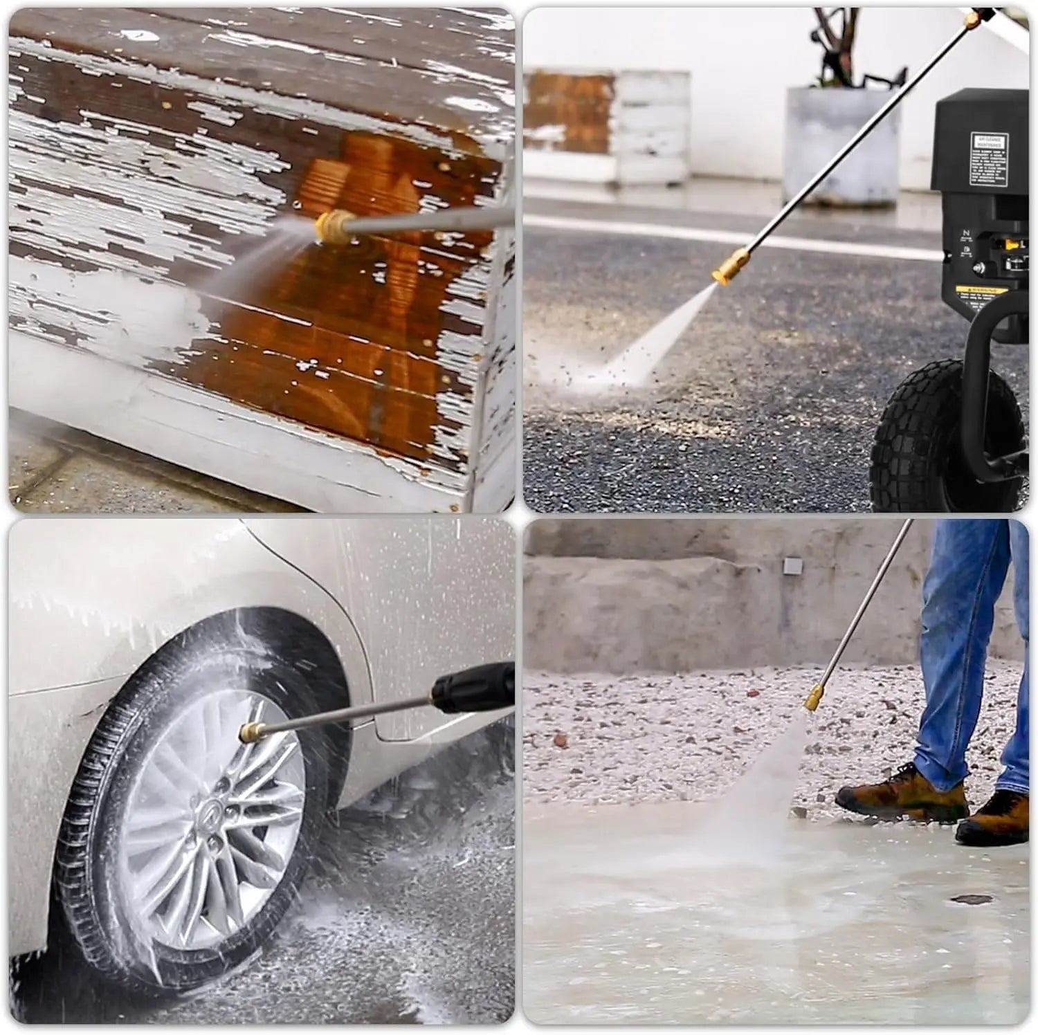 BILT HARD 4000 PSI 4.0 GPM GAS Pressure Washer, 302cc Engine, Gas Power Washer with Triplex Pump, Spray Gun and Wand, Built-In Soap Tank, 5 QC Nozzle Tips, 50 Ft Hose with 3/8