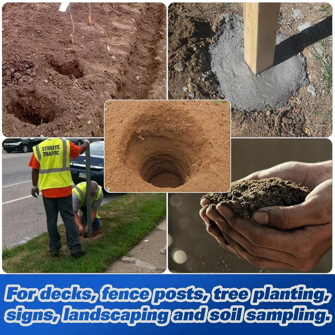 BILT HARD Post Hole Digger Gas Powered, 52cc 2.4 HP 2 Stroke Engine Earth Auger with 8