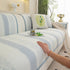 Striped Non-Slip Cooling Couch Cover, Summer Couch Pads for Seat Back Armrest