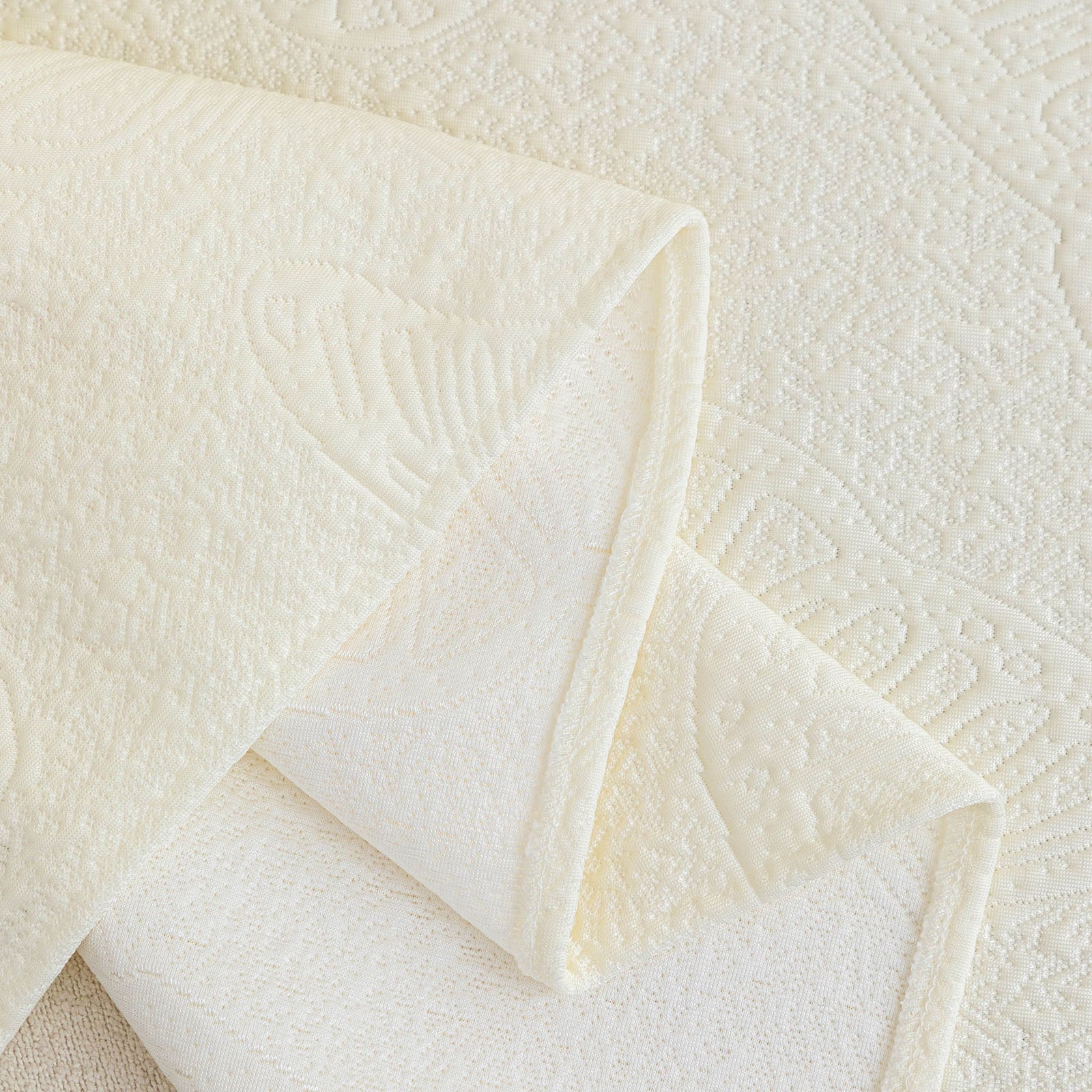 Cooling Embossed Botanical Couch Cover, Soft Ice Silk Furniture Protector for Sofa