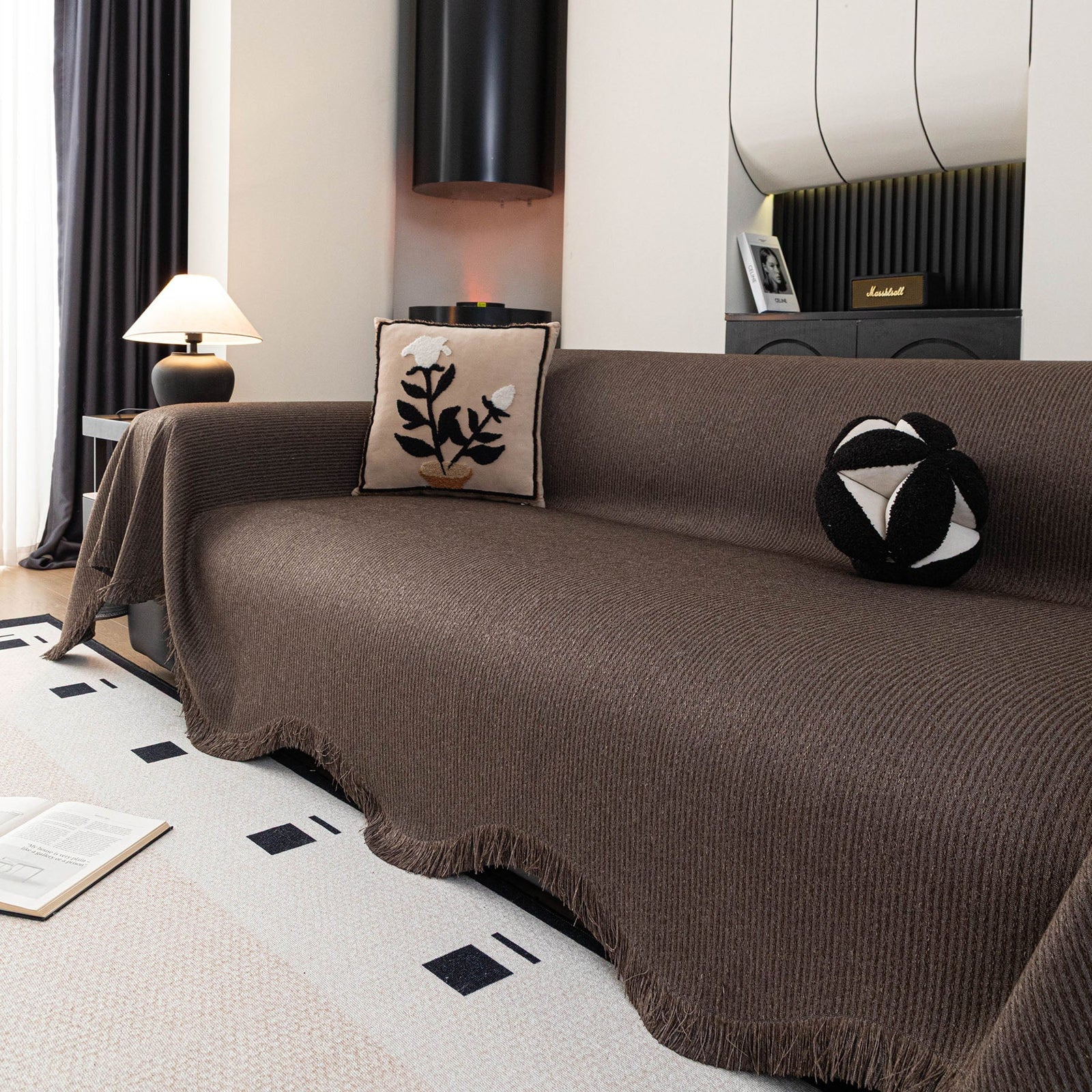 Soft Decorative Throw for Sofa and Loveseat, Textured Sofa Cover Blanket for Couch