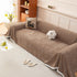 Textured Striped Cozy Couch Cover Throw Blanket with Pom Pom Trim for Sectional Sofa