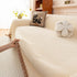Textured Striped Cozy Couch Cover Throw Blanket with Pom Pom Trim for Sectional Sofa