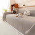 Textured Striped Cozy Couch Cover Throw Blanket with Pom Pom Trim for Sectional Sofa
