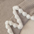 Textured Striped Cozy Couch Cover Throw Blanket with Pom Pom Trim for Sectional Sofa