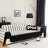 Leaf Stripe Sofa Cover with Black Sheer Skirt, Boho Soft Couch Slipcover for Pets