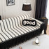 Leaf Stripe Sofa Cover with Black Sheer Skirt, Boho Soft Couch Slipcover for Pets
