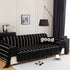 Leaf Stripe Sofa Cover with Black Sheer Skirt, Boho Soft Couch Slipcover for Pets
