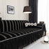 Leaf Stripe Sofa Cover with Black Sheer Skirt, Boho Soft Couch Slipcover for Pets