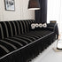 Leaf Stripe Sofa Cover with Black Sheer Skirt, Boho Soft Couch Slipcover for Pets