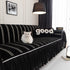 Leaf Stripe Sofa Cover with Black Sheer Skirt, Boho Soft Couch Slipcover for Pets