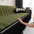Leaf Stripe Sofa Cover with Black Sheer Skirt, Boho Soft Couch Slipcover for Pets