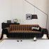 Leaf Stripe Sofa Cover with Black Sheer Skirt, Boho Soft Couch Slipcover for Pets