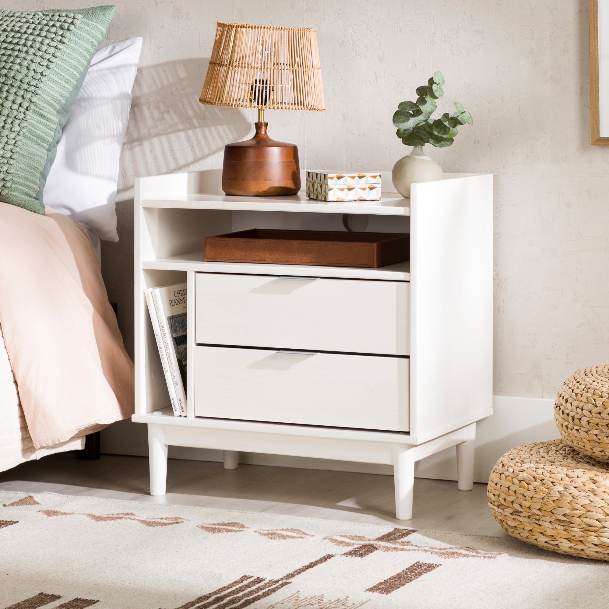 Lee Mid-Century Modern Wood Nightstand