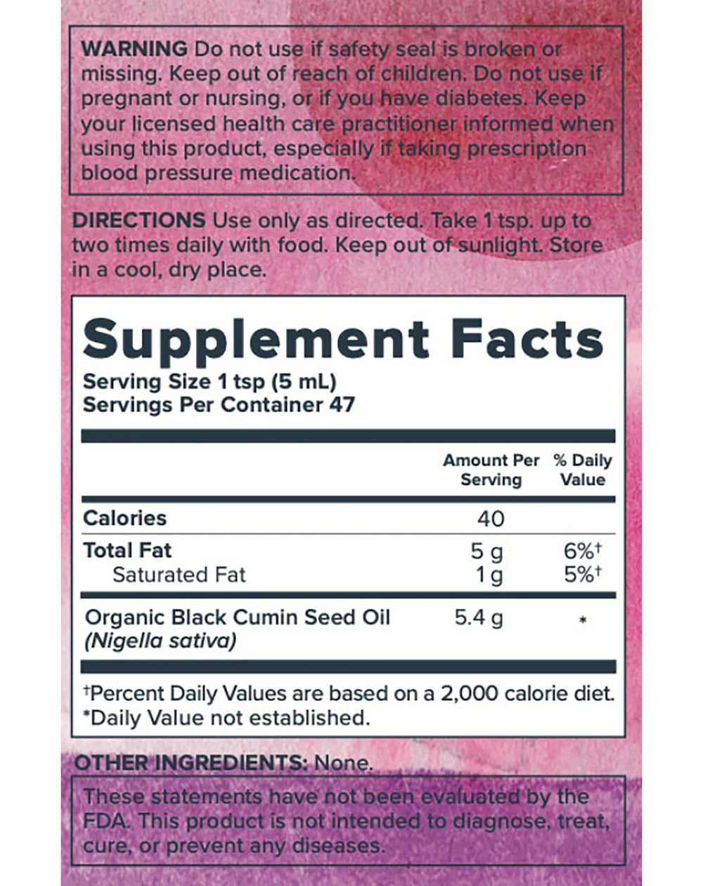 Heritage Store Premium Black Seed Oil 8 Fl Oz