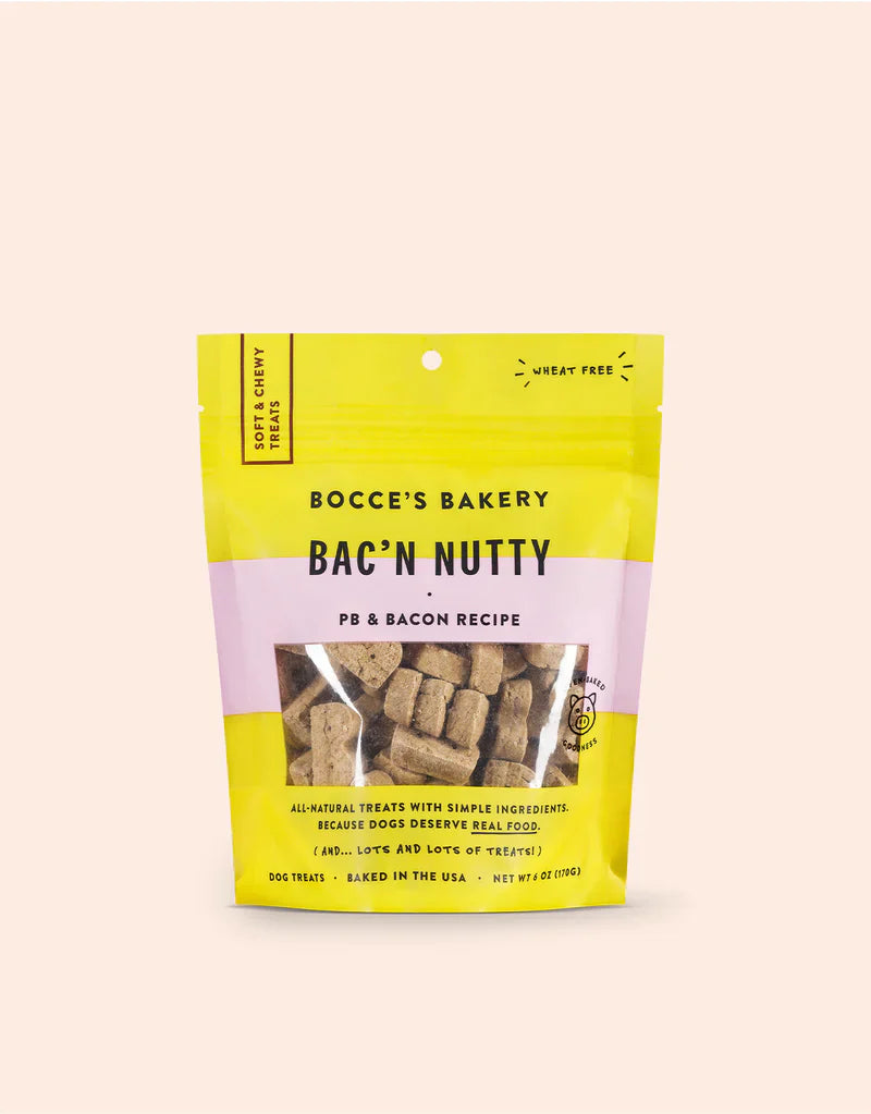 Bocce's Bakery Dog Treat Bac'n Nutty Soft, 12-Pack (6 oz. Each)