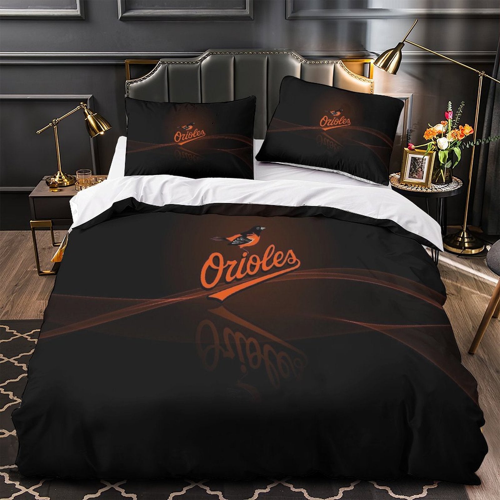 Baltimore Orioles Bedding Set Quilt Cover Without Filler