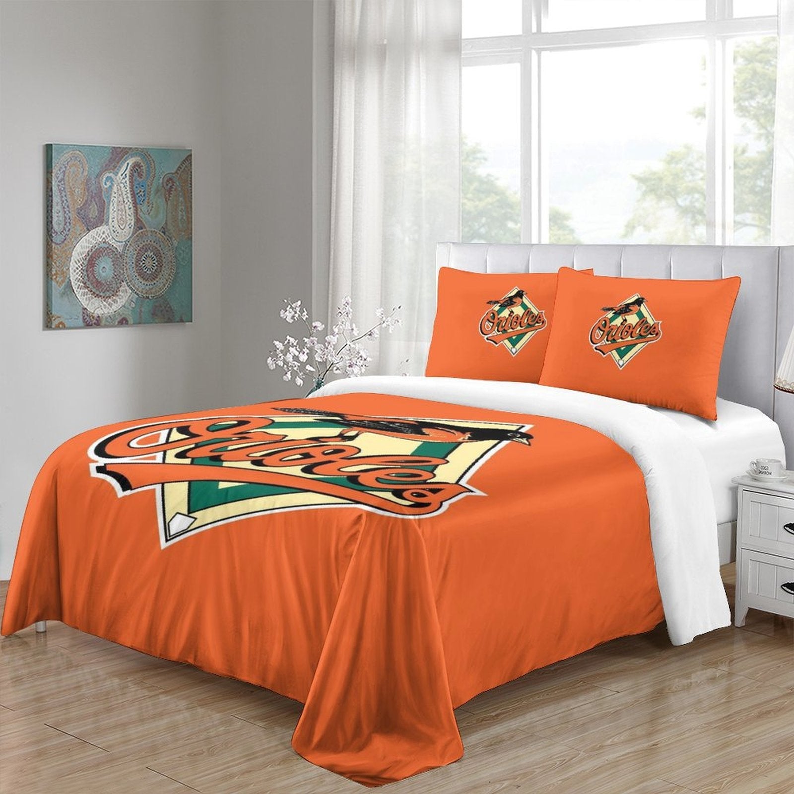 Baltimore Orioles Bedding Set Quilt Cover Without Filler