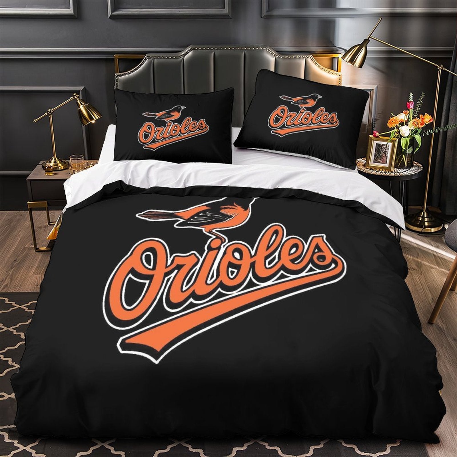 Baltimore Orioles Bedding Set Quilt Cover Without Filler