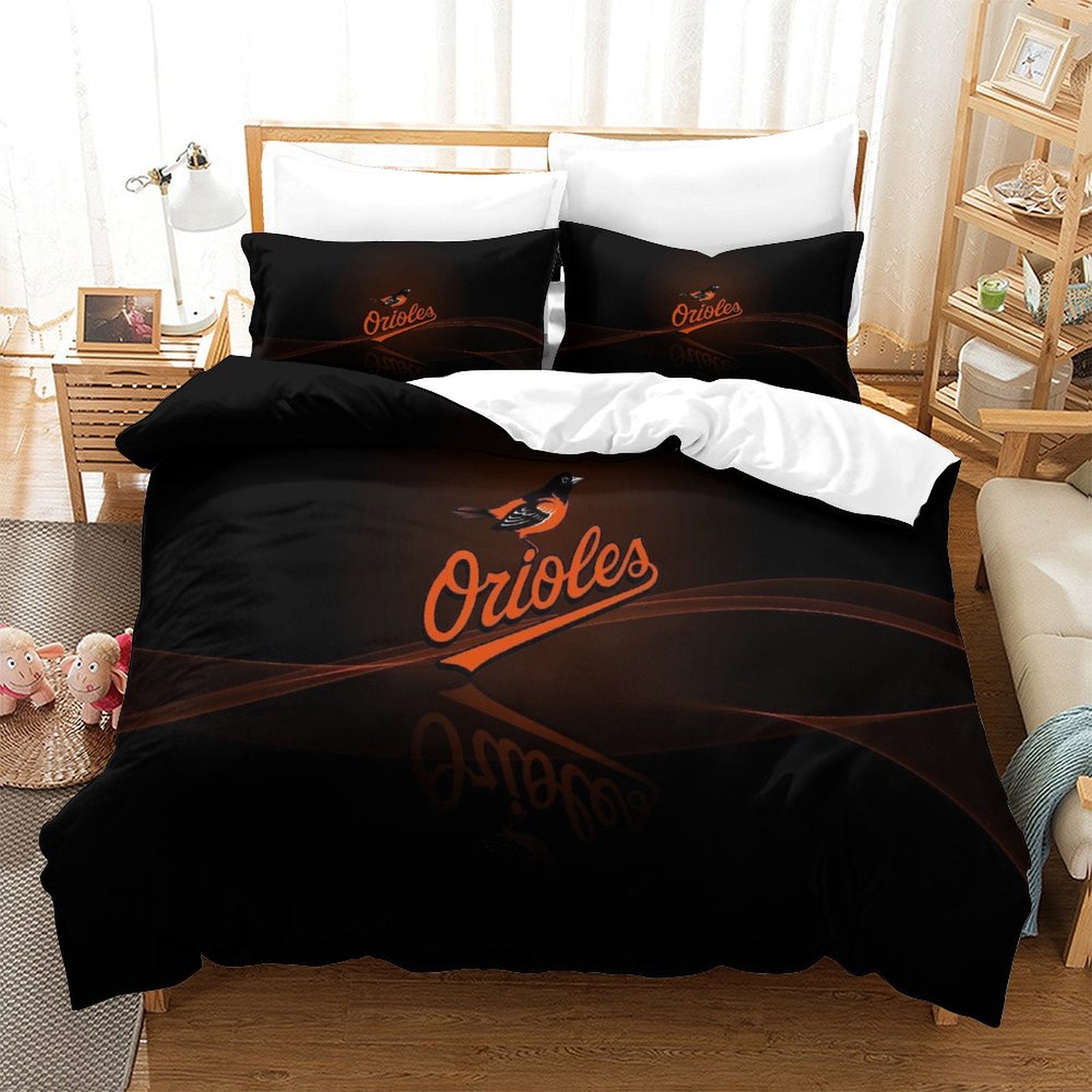 Baltimore Orioles Bedding Set Quilt Cover Without Filler