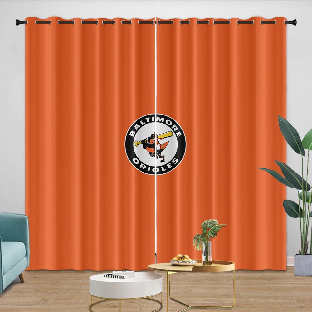 Baltimore Orioles Curtains Blackout Window Drapes Room Decoration