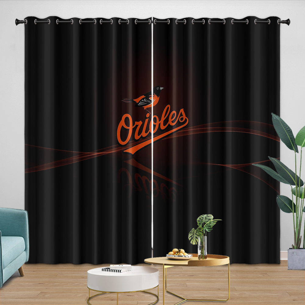 Baltimore Orioles Curtains Blackout Window Drapes Room Decoration