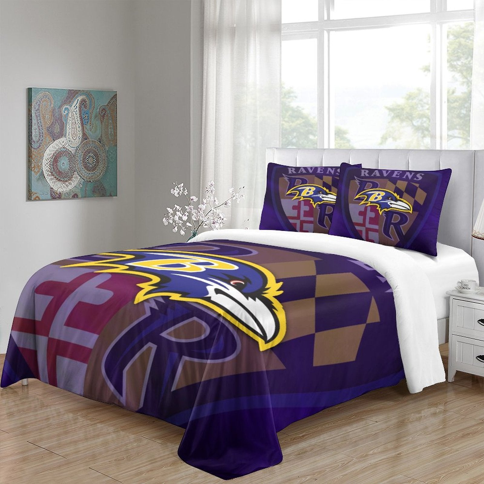 Baltimore Ravens Bedding Set Duvet Cover Without Filler