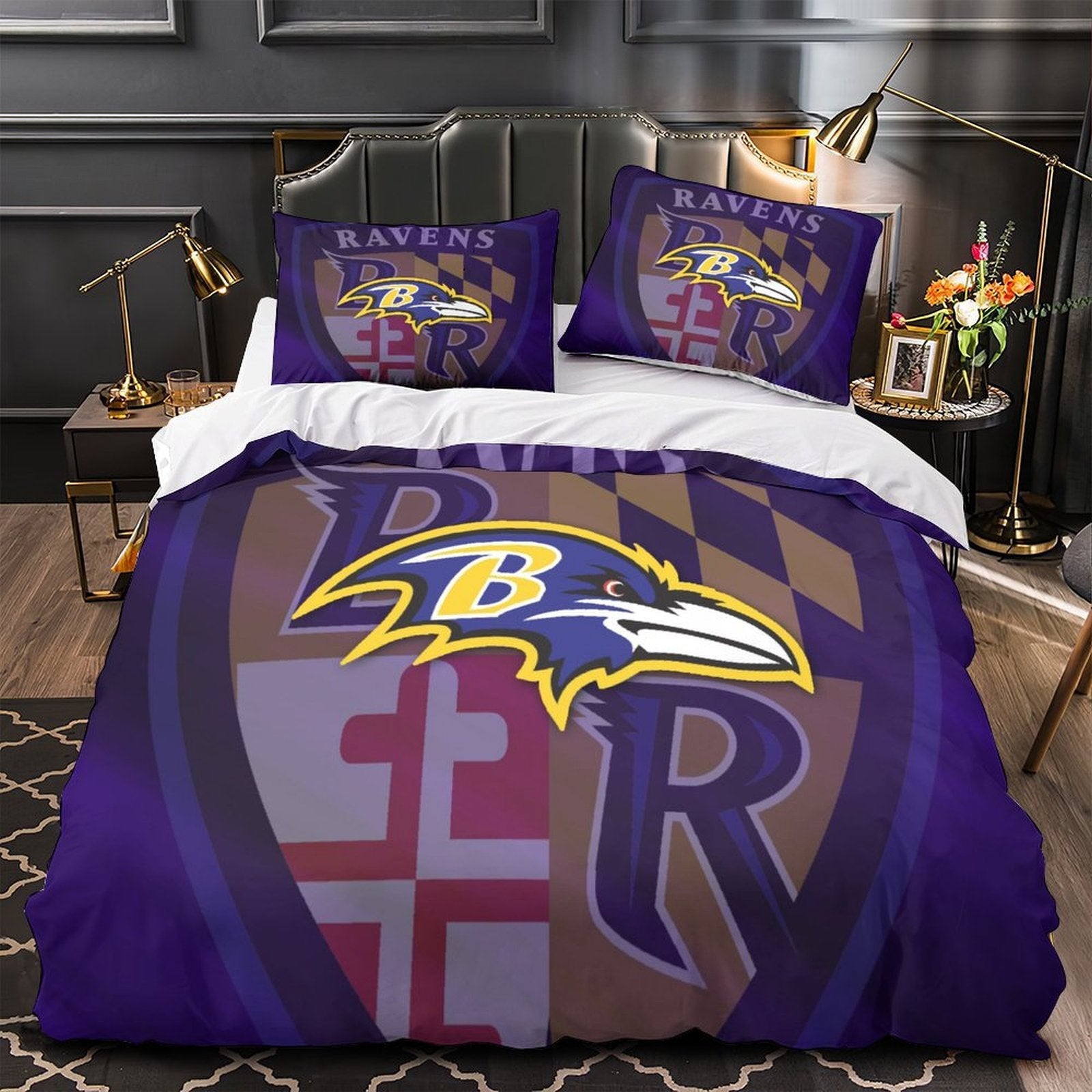Baltimore Ravens Bedding Set Duvet Cover Without Filler