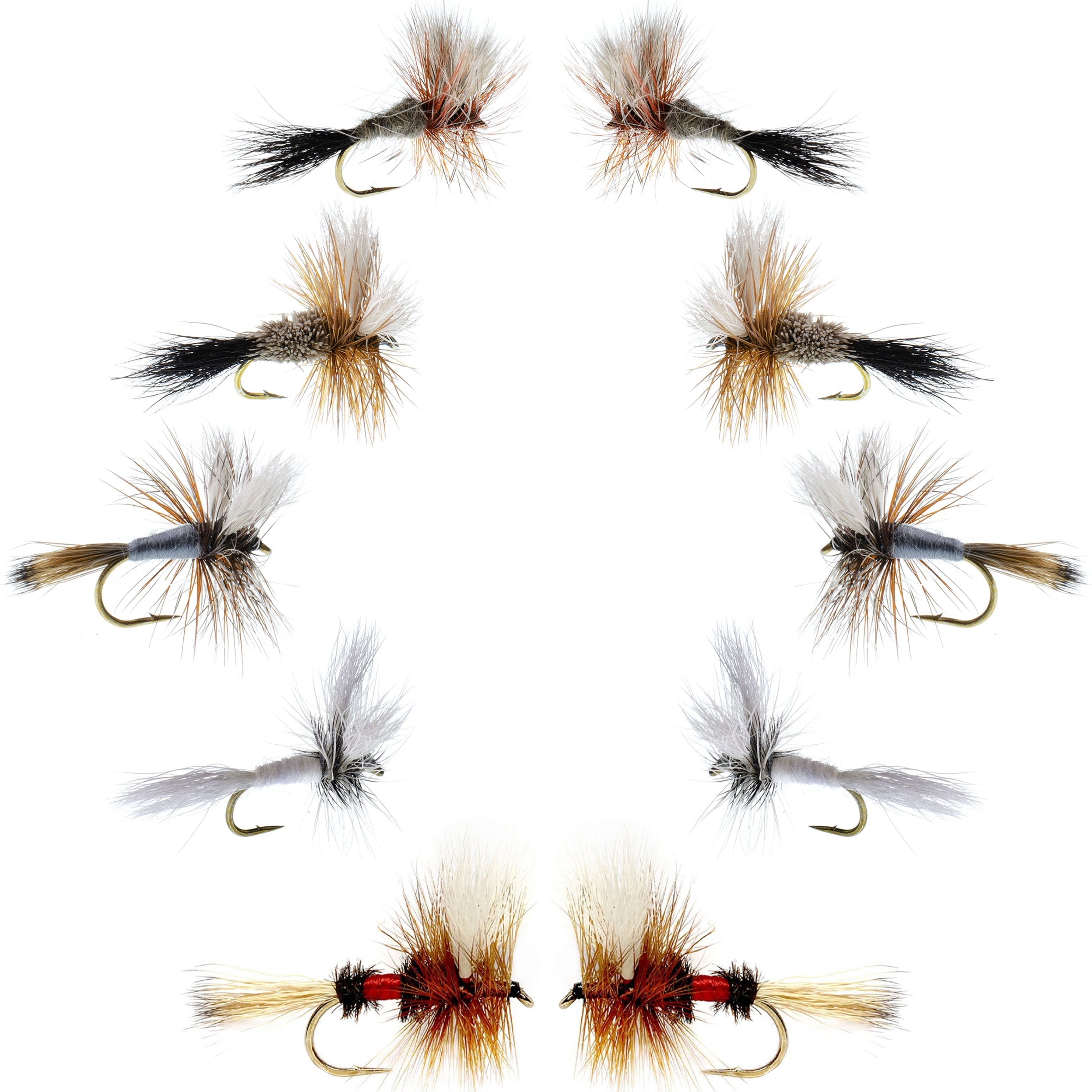 Basics Collection - Wulff Dry Fly Assortment - 10 Dry Fishing Flies ...