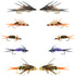 Basics Collection - Double Bead Head Nymph Assortment - 10 Wet Flies - 5 Patterns - Hook Size 8