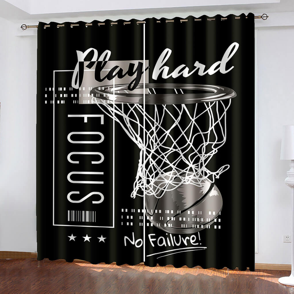 Basketball Curtains Blackout Window Drapes