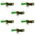 Flashtail Bass Popper 6 Flies Size 8 - Olive Bass Fly Fishing Bug Wide Gape Bass Hooks With Weed Guard