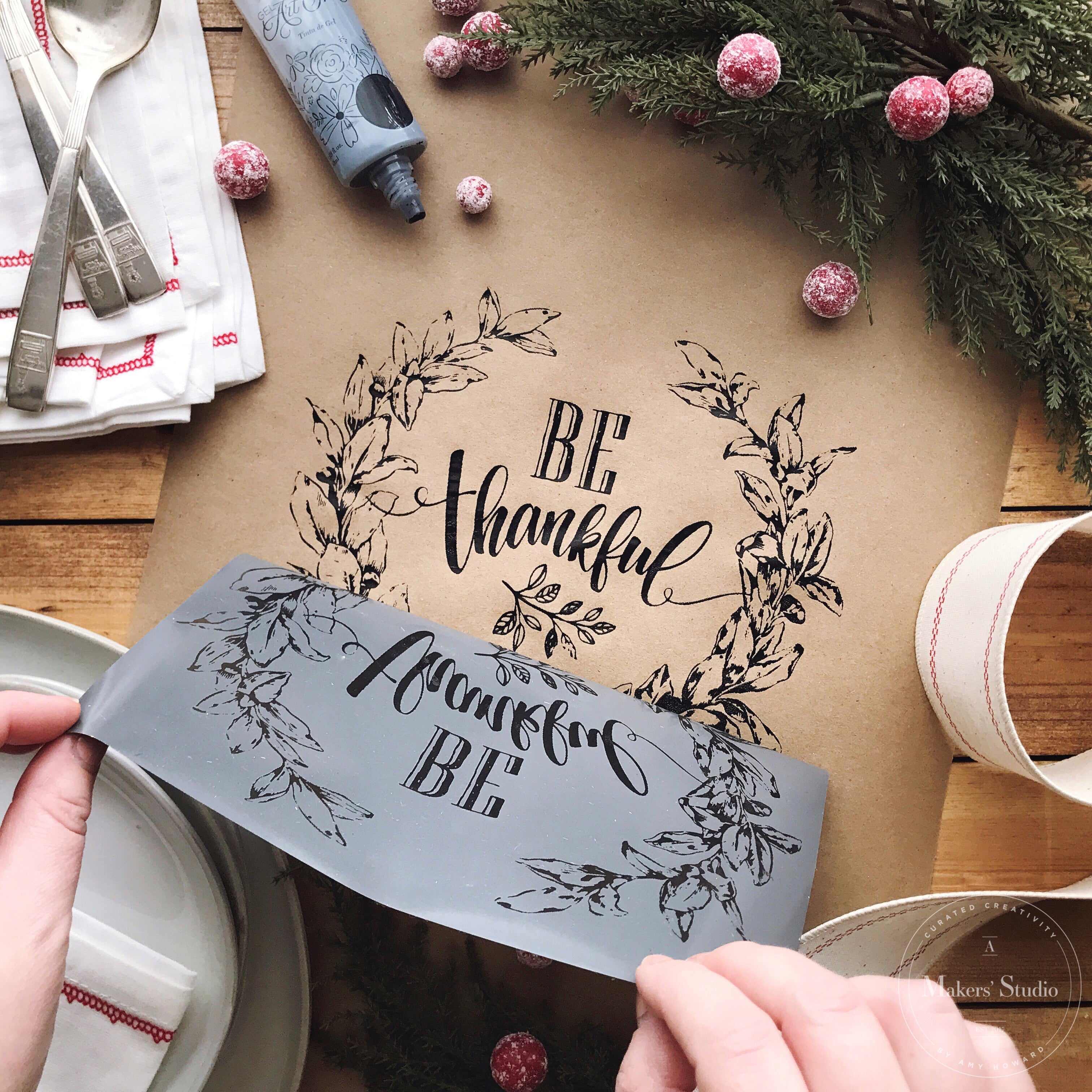 Be Thankful - Mesh Stencil 8.5x11