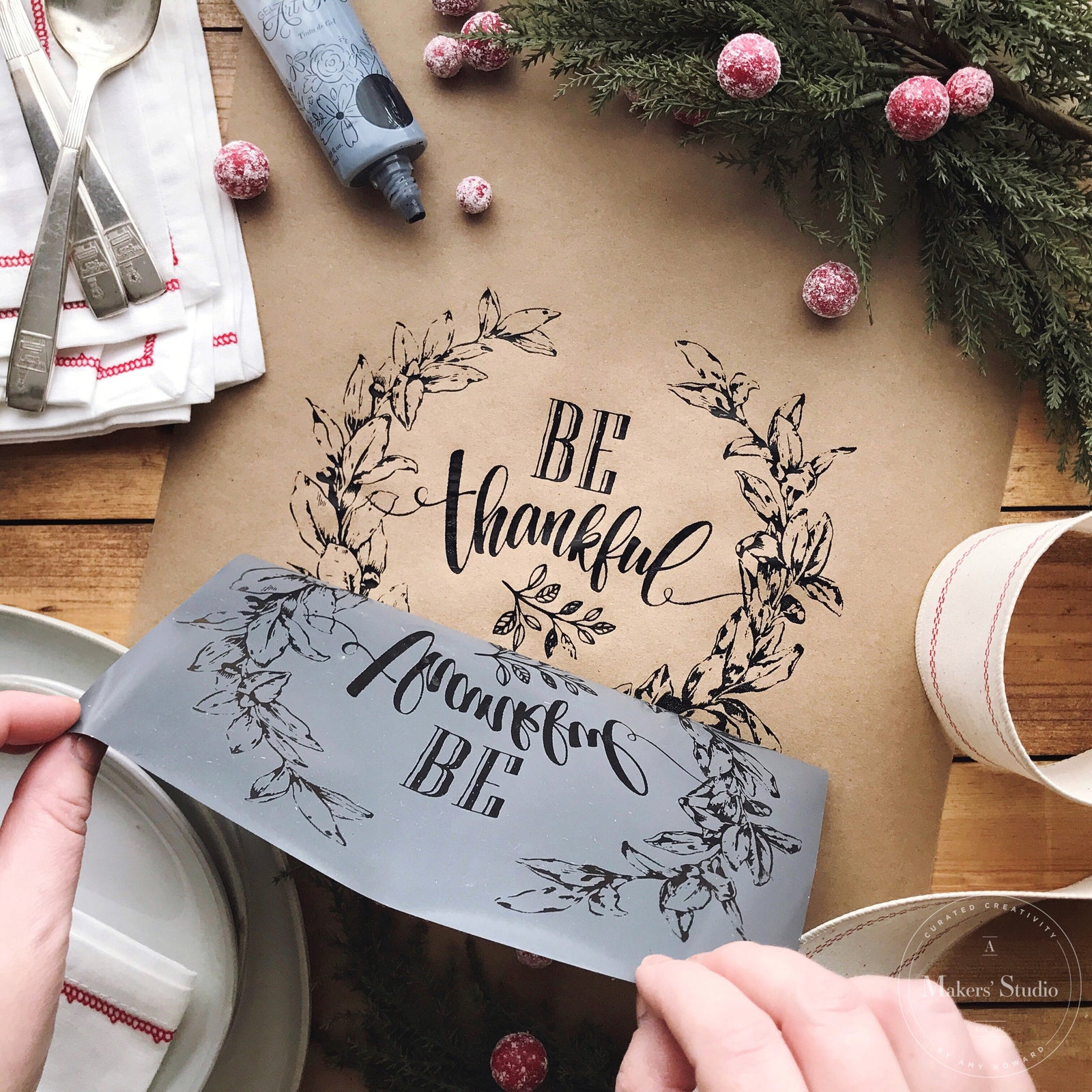 Be Thankful - Mesh Stencil 8.5x11