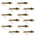 Bead Head Gold Ribbed Hares Ear Nymph 1 Dozen Flies - Size 10