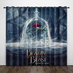 Beauty and the Beast Curtains Pattern Blackout Window Drapes